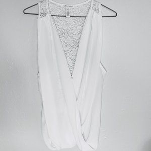 White Cross Over Top With Back Lace